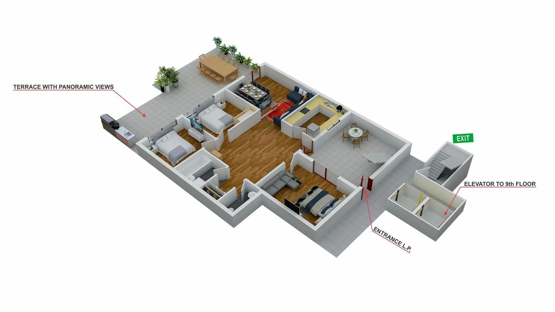 Apartment Penthouse Rooftop Loft, 190Sq, Panorama View, 1Min To Main Station- 5Min To City Basel